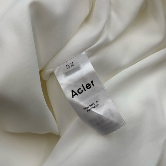 🆕 ACLER 🧿 NWOT Turflea One Shoulder Mini Dress, Ivory - Sz AU 14 US 10 - Picture 13 of 16